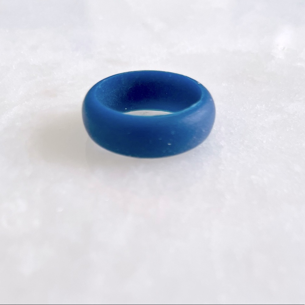 Blue - Mens Silicone Ring - Rounded Edge